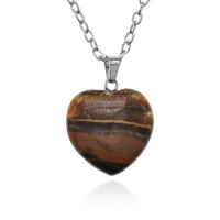 Кулон Сердце, 2х2см, тигровый глаз BJK397-05