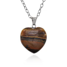 Кулон Сердце, 2х2см, тигровый глаз BJK397-05