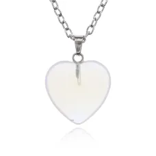 Кулон Сердце, 2х2см, лунный камень BJK397-06