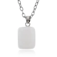 Кулон с камнем Белый агат BJK398-04