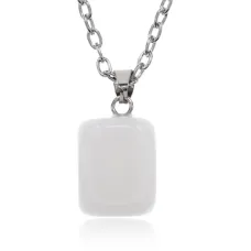 Кулон с камнем Белый агат BJK398-04