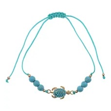 Браслет Черепаха с бирюзой BS718-02