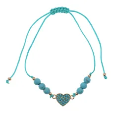 Браслет Сердце с бирюзой BS718-03