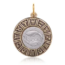 Кулон Знаки Зодиака Рыбы, d.23мм V-BJK01-12