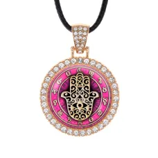 Кулон со стразами Хамса, цвет светлое золото ALKS0201