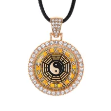 Кулон со стразами Инь - Ян, цвет светлое золото ALKS0203