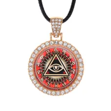 Кулон со стразами Всевидящее око, цвет светлое золото ALKS0205