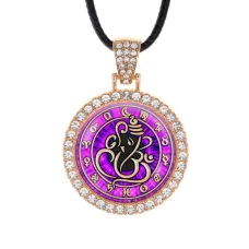 Кулон со стразами Ганеша, цвет светлое золото ALKS0209