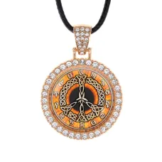 Кулон со стразами Пацифик, цвет светлое золото ALKS0215