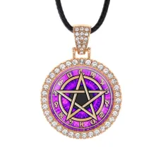 Кулон со стразами Пентаграмма, цвет светлое золото ALKS0219