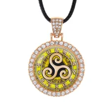 Кулон со стразами Трискель, цвет светлое золото ALKS0221