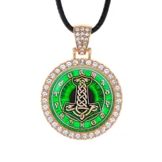 Кулон со стразами Молот Тора, цвет светлое золото ALKS0222