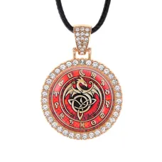 Кулон со стразами Кельтский дракон, цвет светлое золото ALKS0225