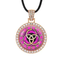 Кулон со стразами Уроборос, цвет светлое золото ALKS0229