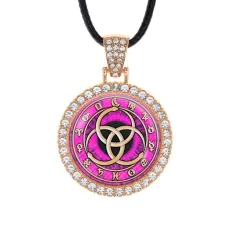 Кулон со стразами Уроборос, цвет светлое золото ALKS0229