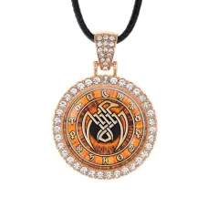 Кулон со стразами Кельтский ворон, цвет светлое золото ALKS0230