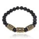 Рунический браслет Божественная защита с нат.камнем Черный агат 8мм BSRH-015