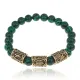 Рунический браслет Самопознание с синтетическим камнем Малахит 8мм BSRH-026