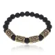 Рунический браслет Ясновидение с нат.камнем Лава (базальт) 8мм BSRH-028