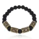 Рунический браслет Защита от сплетен и врагов с синт.камнем Шунгит 8мм BSRH-030