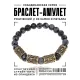Рунический браслет Удача и защита с нат.камнем Обсидиан 8мм BSRH-034