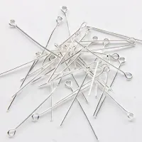 Пин (штифт) для бижутерии с колечком 26 мм, цвет платина FPN0001P