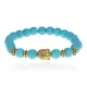 Браслет-амулет Будда с синт. камнем Бирюза 8мм BSHE-01-05G