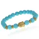 Браслет-амулет Будда с синт. камнем Бирюза 8мм BSHE-01-05G