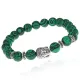 Браслет-амулет Будда с синт. камнем Малахит 8мм BSHE-01-12S