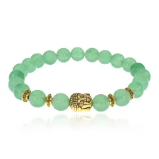Браслет-амулет Будда с нат. камнем Нефрит 8мм BSHE-01-13G