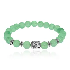 Браслет-амулет Будда с нат. камнем Нефрит 8мм BSHE-01-13S