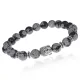Браслет-амулет Будда с нат. камнем Снежный обсидиан 8мм BSHE-01-14S