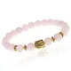 Браслет-амулет Будда с нат.камнем Розовый кварц 8мм BSHE-01-15G