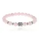 Браслет-амулет Будда с нат. камнем Розовый кварц 8мм BSHE-01-15S