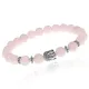 Браслет-амулет Будда с нат. камнем Розовый кварц 8мм BSHE-01-15S