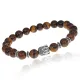 Браслет-амулет Будда с нат. камнем Тигровый глаз 8мм BSHE-01-19S