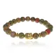 Браслет-амулет Будда с нат. камнем Унакит 8мм BSHE-01-20G