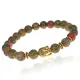 Браслет-амулет Будда с нат. камнем Унакит 8мм BSHE-01-20G