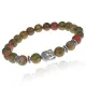 Браслет-амулет Будда с нат.камнем Унакит 8мм BSHE-01-20S