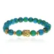Браслет-амулет Будда с синт. камнем Хризоколла 8мм BSHE-01-21G
