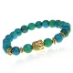 Браслет-амулет Будда с синт. камнем Хризоколла 8мм BSHE-01-21G