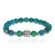 Браслет-амулет Будда с синтетическим камнем Хризоколла 8мм BSHE-01-21S