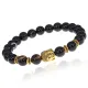Браслет-амулет Будда с нат. камнем Черный агат 8мм BSHE-01-23G