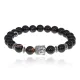 Браслет-амулет Будда с нат. камнем Черный агат 8мм BSHE-01-23S