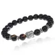 Браслет-амулет Будда с нат. камнем Черный агат 8мм BSHE-01-23S