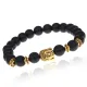 Браслет-амулет Будда с синт. камнем Шунгит 8мм BSHE-01-24G