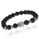Браслет-амулет Будда с синт. камнем Шунгит 8мм BSHE-01-24S