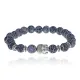 Браслет-амулет Будда с нат. камнем синий Африканский агат 8мм BSHE-01-27S