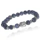 Браслет-амулет Будда с нат. камнем синий Африканский агат 8мм BSHE-01-27S