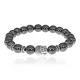 Браслет-амулет Будда с синт. камнем Гематит 8мм BSHE-01-28S